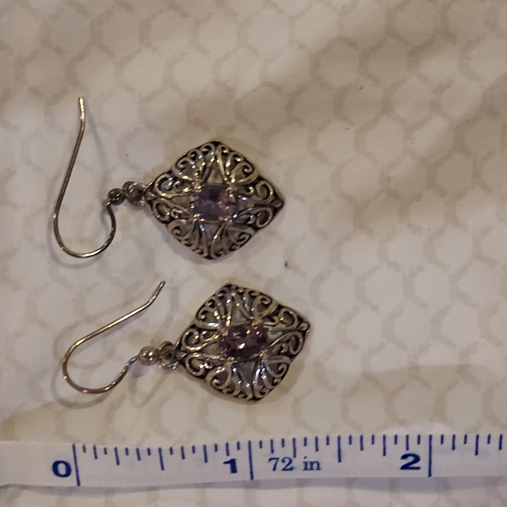 Sterling Amathyst Earrings